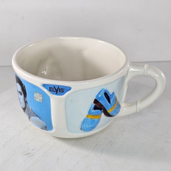 Elvis Presley Ceramic Mug With Blue Suede Shoes Design Collectible 1999 By Vando - Picture 8 of 8